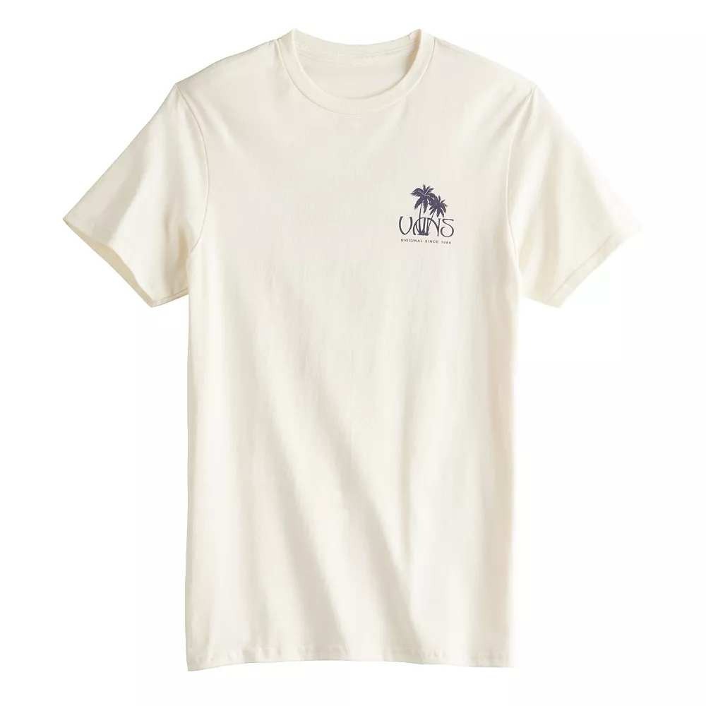 Vans Palm Tree Off The Wall Graphic Tee Cream Skater Surf Y2K Size M/L